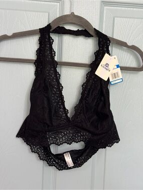 B. Tempt’d Black Eyelet Lace Halter Bralette X Large XL NWT